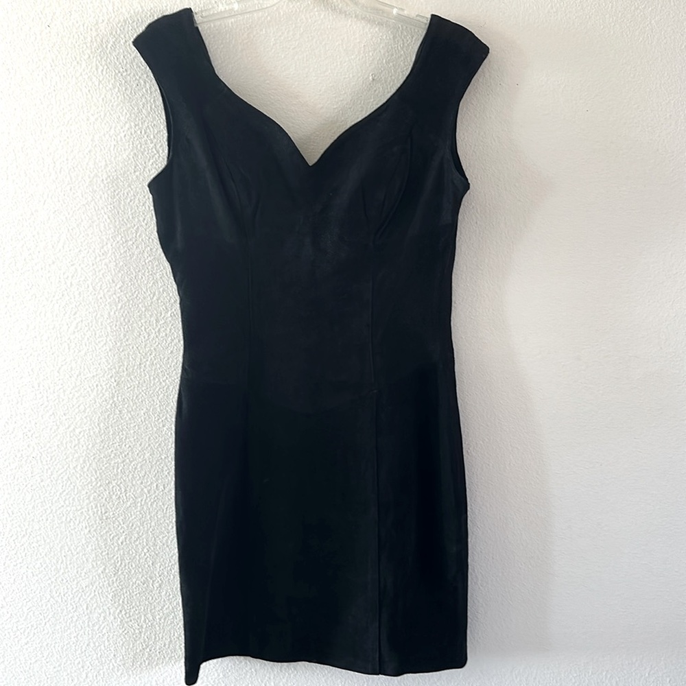 Leather Michael Joseph Fitted Suede Fully Lined dress Sweetheart Neck Sz 4